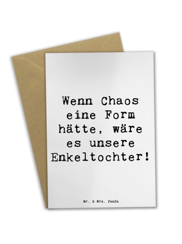 Mr. & Mrs. Panda Grußkarte Enkeltochter Chaos mit Spruch in Weiß