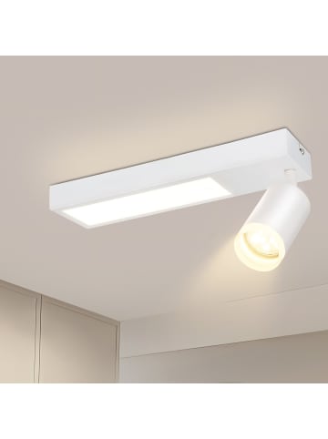 ZMH Deckenleuchte LED in weiß 1-flammige GU10 rechteckig 330° schwenkbar L 23.5cm