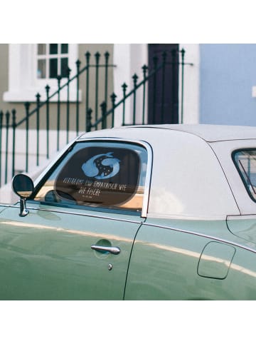 Mr. & Mrs. Panda Auto Sonnenschutz Sternzeichen Fische mit Spruch in Schwarz