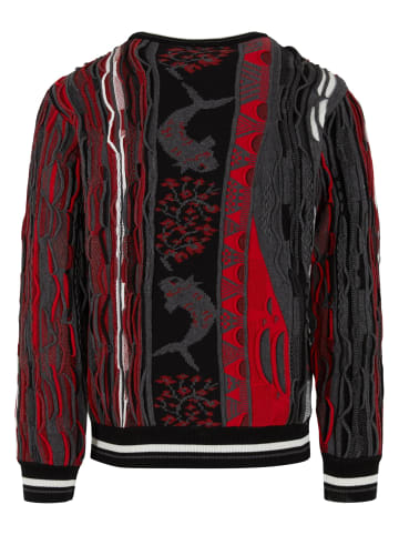 Carlo Colucci Carlo Colucci Gestrickter Rundhalsausschnitt in black/white/red