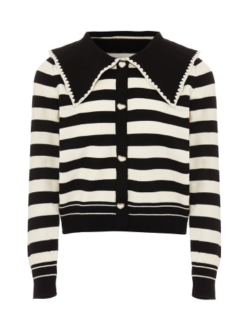 NAEMI Damen Cardigan in Schwarz Weiss