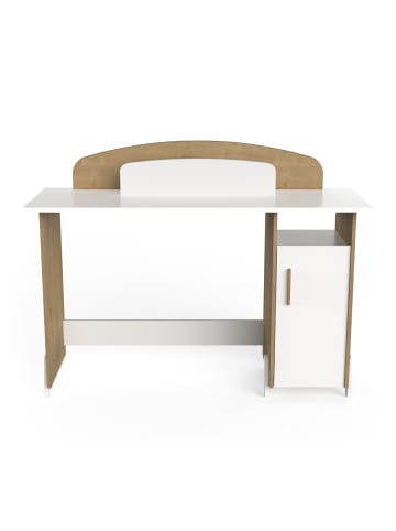 CALICOSY Schreibtisch NAILI in Weiß - (W) 134,8  x (H) 103,4  x (L) 50  cm