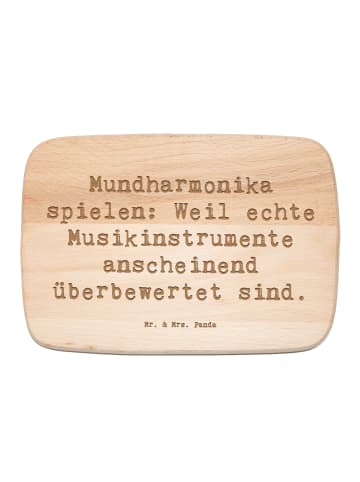 Mr. & Mrs. Panda Frühstücksbrettchen Spruch Mundharmonika Freude... in Transparent