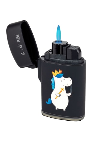 Mr. & Mrs. Panda Feuerzeug Einhorn König mit Schwert ohne Spruch in Schwarz