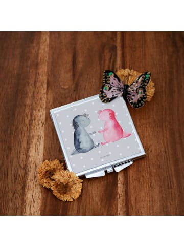 Mr. & Mrs. Panda Schminkspiegel Axolotl Liebe ohne Spruch in Grau Pastell