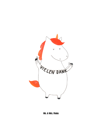 Mr. & Mrs. Panda Trinkflasche Aus Edelstahl Einhorn Dankeschön o... in Weiß