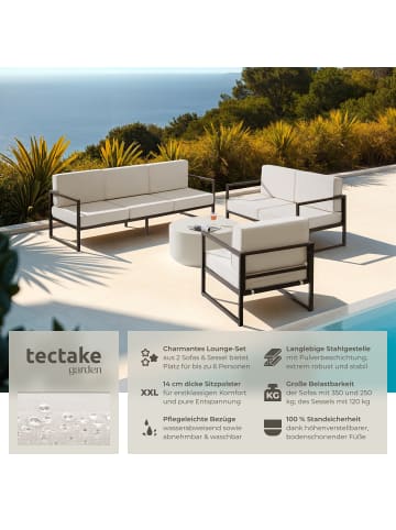 tectake Garten-Loungeset für 6 Personen, höhenverstellbare Füße