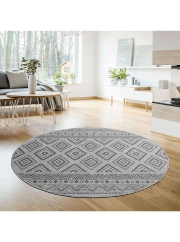 KADIMA DESIGN Teppich Kurzflor Rauten Wohnzimmer in Anthrazit