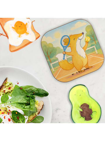 Mr. & Mrs. Panda Flaschenuntersetzer Fuchs Tennis spielen Design... in Weiß