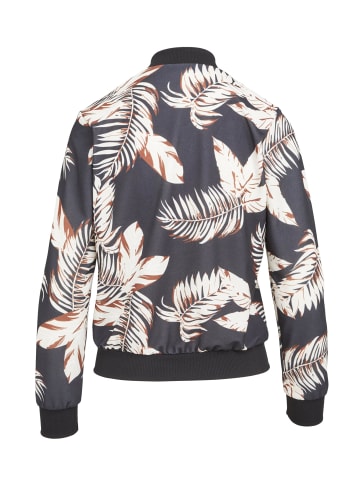 Cloud5ive Cloud5ive Damen Cloud5ive Damen Blouson Bomberjacke mit Blätter Print in black