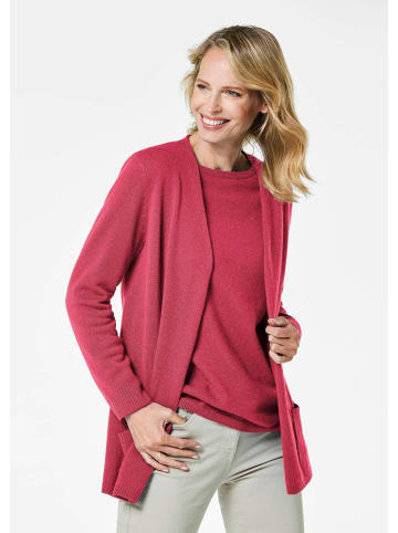 GOLDNER Kurzgröße:  Kaschmirstrickjacke Langarm Feinstrick-Cardigan in pink