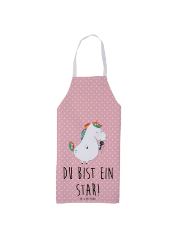 Mr. & Mrs. Panda Schürze Einhorn Sänger mit Spruch in Rot Pastell