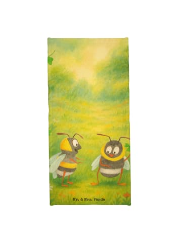 Mr. & Mrs. Panda Strandtuch Hummeln Kleeblatt Design ohne Spruch in Gelb Pastell