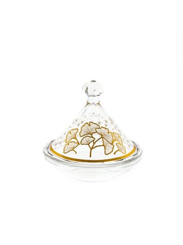 Almina Almina Snack-Set Tajine 9 Teilig aus Glas mit goldenen in Cicek