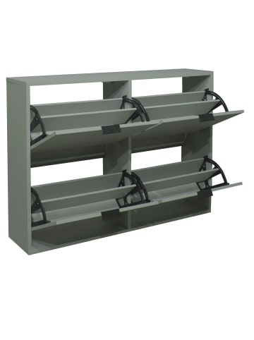 58 aufm Kessel SCHUHSCHRANK Erna 120x25x101 Pinie Green matt Lack