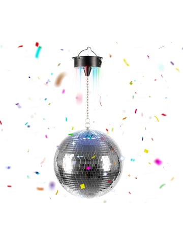relaxdays Discokugel in Silber/ Schwarz – Ø 20 cm