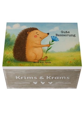 Mr. & Mrs. Panda Aufbewahrungsbox Igel Blumen Design mit Spruch in Weiß