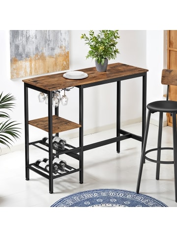 VASAGLE Bartisch Barnet in Braun-Schwarz - (B)40 x (H)90 x (T)110 cm