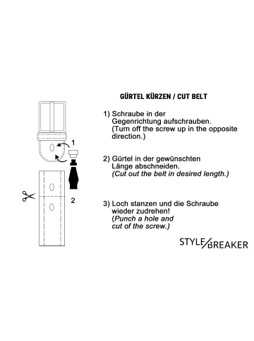 styleBREAKER Gürtel in Antik-Silber