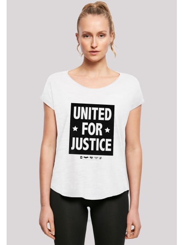 F4NT4STIC Long Cut T-Shirt DC Comics Justice League United For Justice in weiß