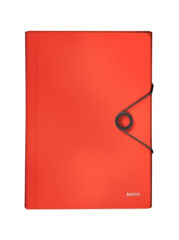 Leitz Fächermappe Solid A4 PP mit 6 Fächern hellrot