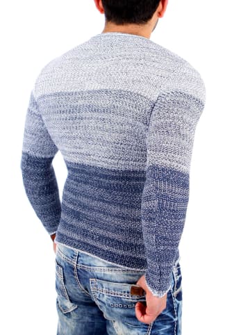 RESLAD Strickpullover Colorblock in indigoblau