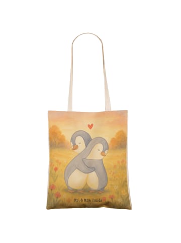 Mr. & Mrs. Panda Shopper Pinguine Kuscheln Design ohne Spruch in Weiß