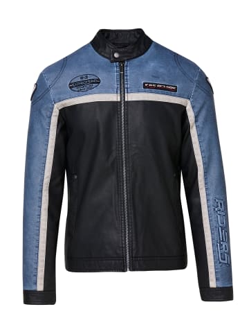 KOROSHI Kunstlederjacke in blau