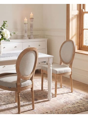 Beliani 2er-Set Esszimmerstuhl ALBANZA in Beige/Braun
