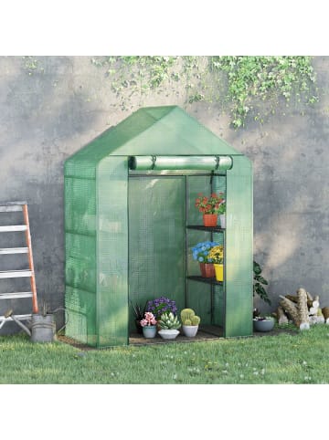 Outsunny Foliengewächshäus 141L x 72B x 191H cm Grün