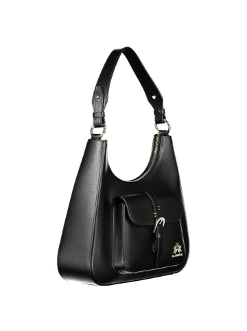La Martina Schwarz Leder Damen Schulter Tasche
