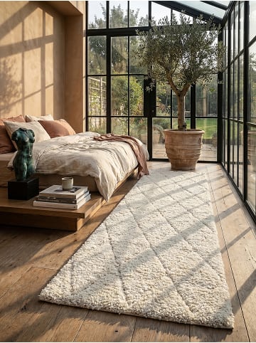 KADIMA DESIGN Teppichläufer Berber weich wohnlich Wohnzimmer Schlafzimmer in Creme