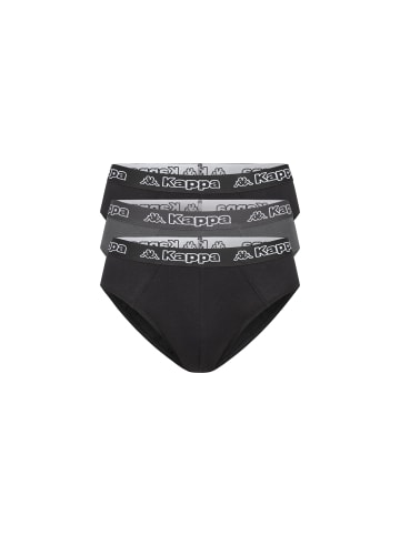 Kappa Kappa 3er Set Herren Slip in 2xSchwarz 1xAnthrazit