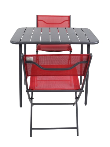 VCM  3 tlg. Bistroset Balkonset Gartenset Metall Sumila in Rot