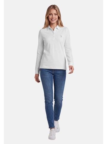 U.S. Polo Assn. U.S. POLO ASSN. Damen Poloshirt Longsleeve P-076 in Weiss