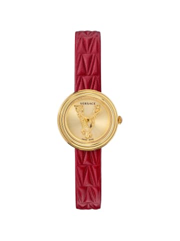 Versace Armbanduhr Virtus Mini Lederarmband rot in rot