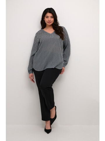 KAFFE curve Langarm-Bluse KCami in Grey_CelestialBlue Wavy Print