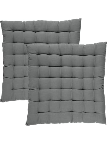 REDBEST Baumwolle Stuhlkissen 2er-Pack Tulsa in grau