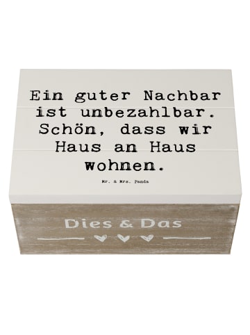 Mr. & Mrs. Panda Box Spruch Guter Nachbar mit Spruch in Weiß