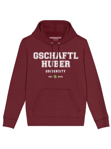 wat? Apparel Sweatshirt Gschaftlhuber University in Weinrot