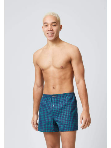 SNOCKS American Woven Boxershorts aus Bio-Baumwolle Mix (Grüne Muster) 3 Stück
