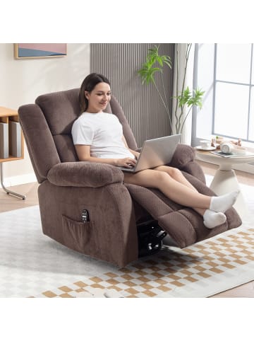 HOMCOM Massagesessel-92L x 92B x 102H cm-Braun