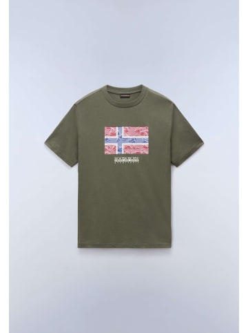 Napapijri T-Shirt "S-Drapeau Ss" in Grün