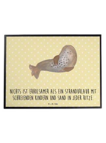 Mr. & Mrs. Panda Schreibtisch Matte Sommerchaos mit Spruch in Gelb Pastell