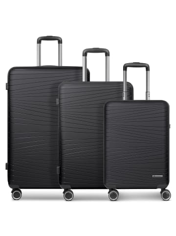 Franky Dallas 3.0 4 Rollen Kofferset 3-teilig mit Dehnfalte in black