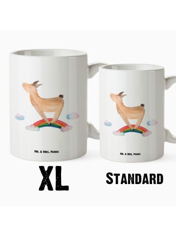 Mr. & Mrs. Panda Becher Lama Regenbogen ohne Spruch in Weiß