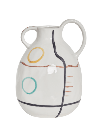 Beliani Blumenvase DORY in Weiß/Bunt - (W) 21 x (H) 28 x (L) 21 cm