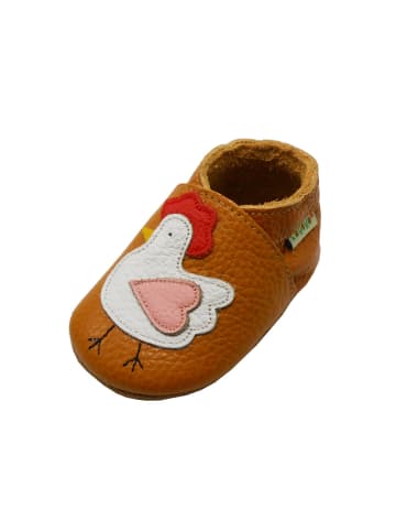Yalion Leder-Krabbelschuhe "Chicken" in Hellbraun