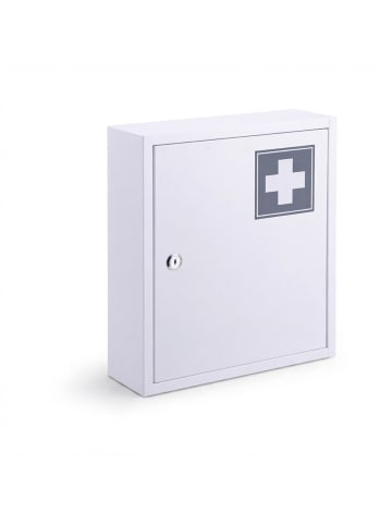 relaxdays Medizinschrank in Weiß/ Grau - (B)31,5 x (H)36 x (T)10 cm