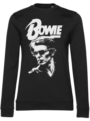 David Bowie Pullover "Smoking Portrait Girly Sweatshirt" in Schwarz
